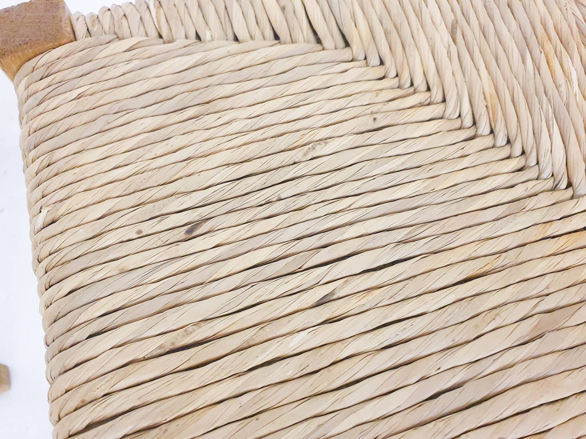 Set of four oak and sisal dining chairs model 401 by JL Moller, Denmark 1970's