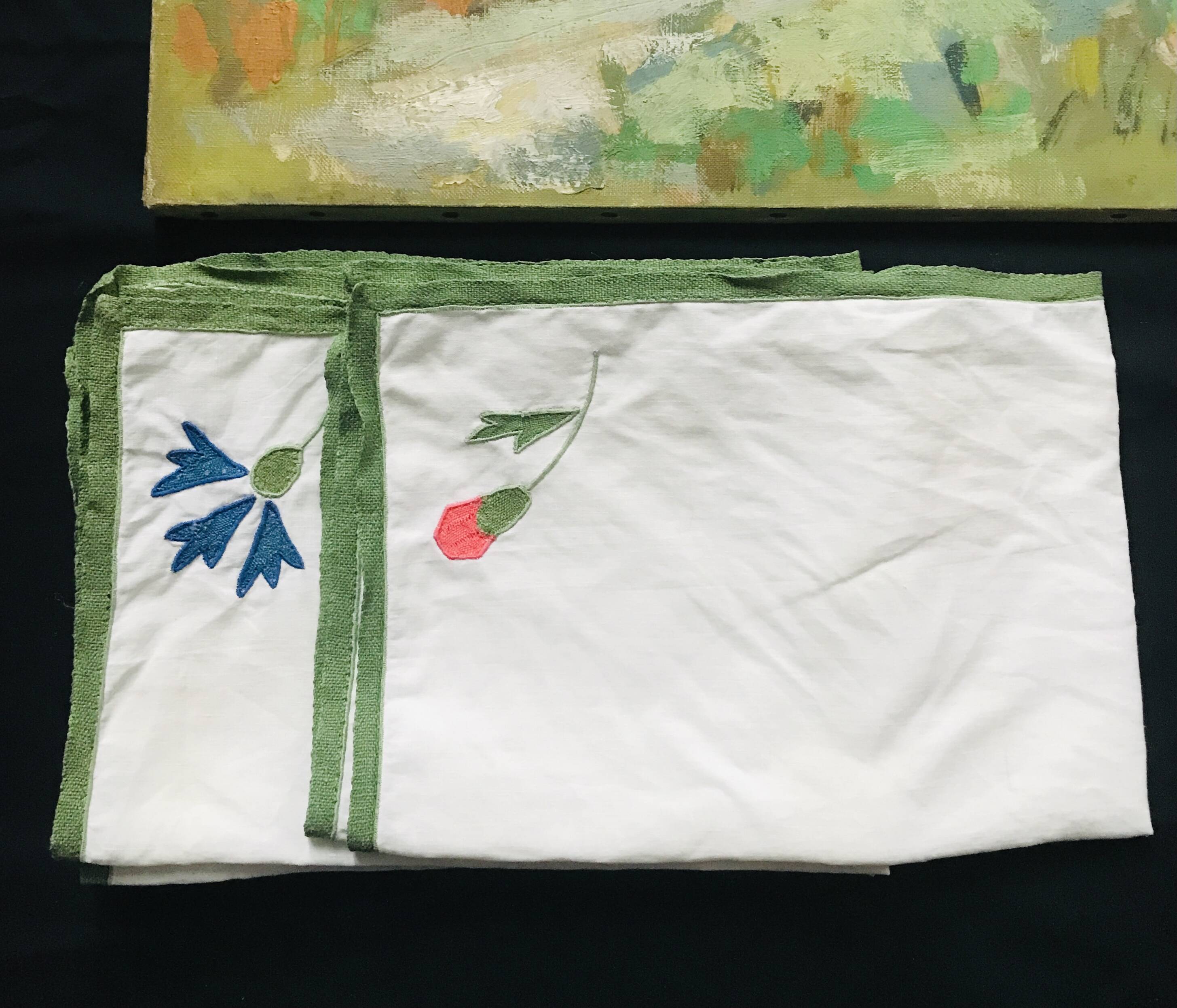 Antique embroidered napkins