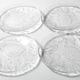 Set of 4 Kosta Boda Tropic Glass Dessert Plates, Scandinavian Fruit Design
