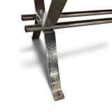 Table basse vintage en céramique avec cadre chromé