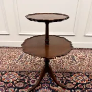 antique English two-tier dessert table