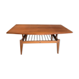 Scandinavian coffee table in teak veneer 60' years