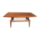 Table basse scandinave en placage teck années 60’