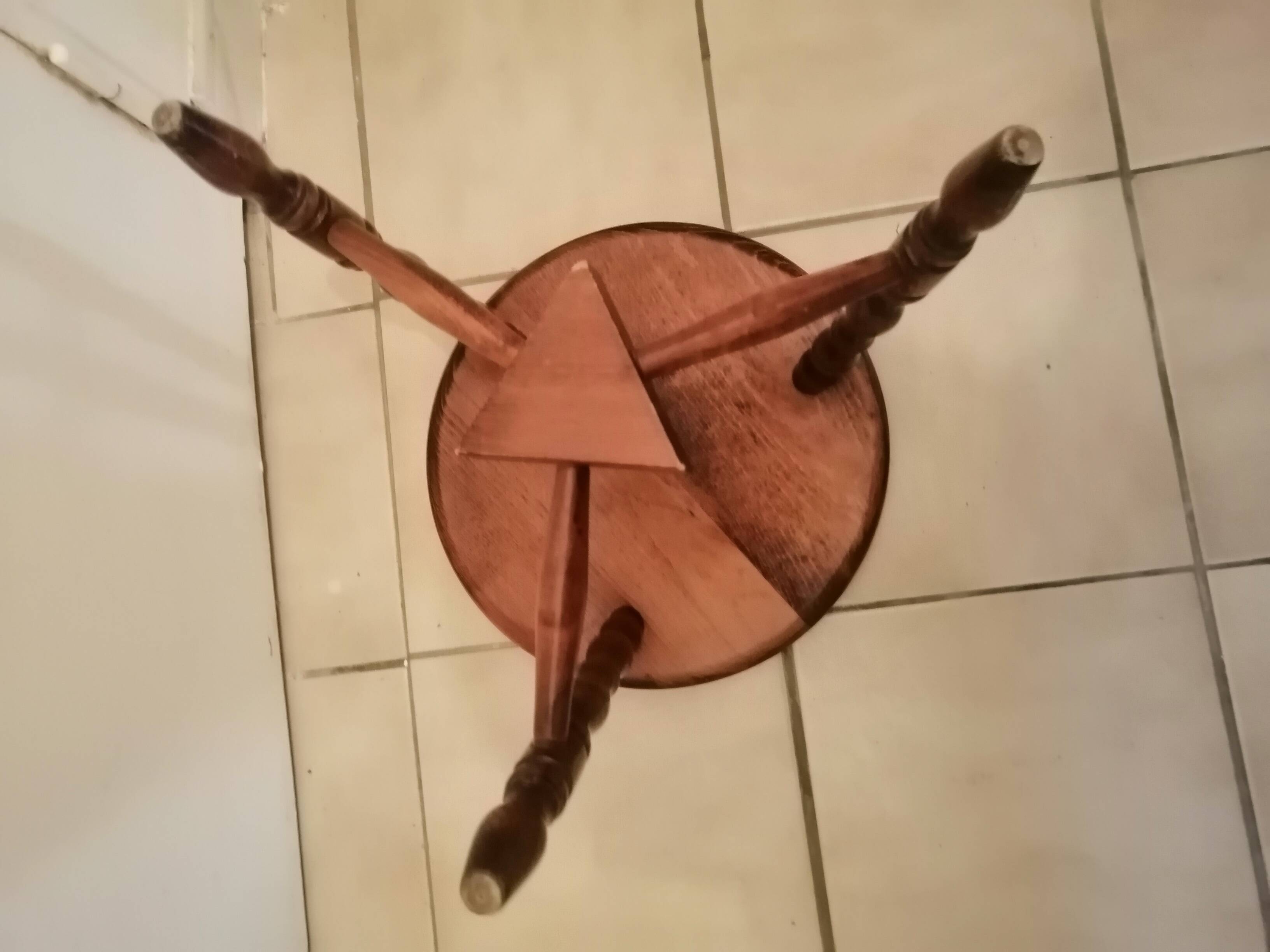 Vintage wooden tripod stool