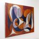 Abstract oil painting on canvas by gelper mon (belgium 1930)