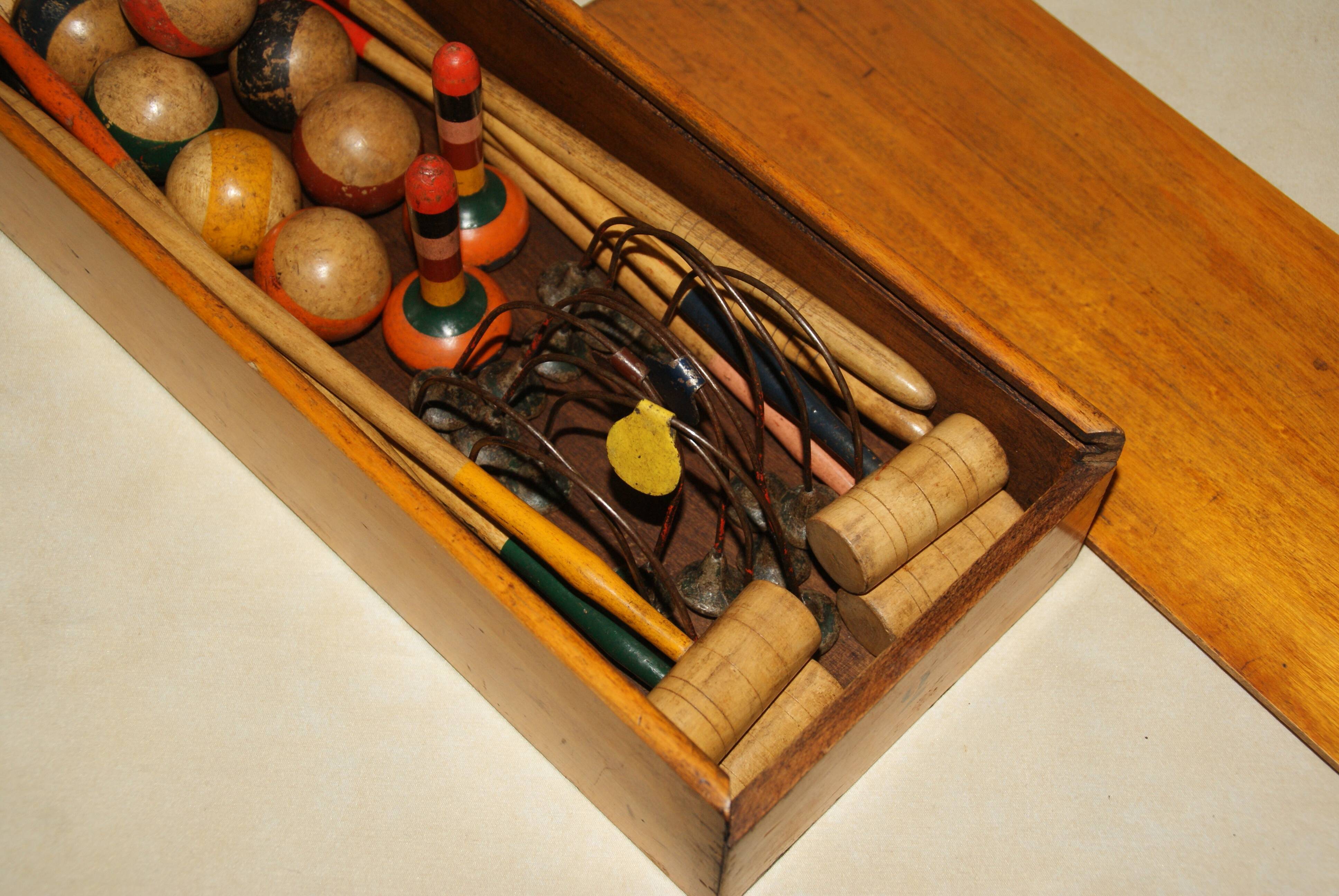 Old parlor croquet game