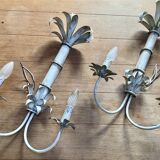 Pair of Vintage Lacquered Sheet Metal Wall Lights -