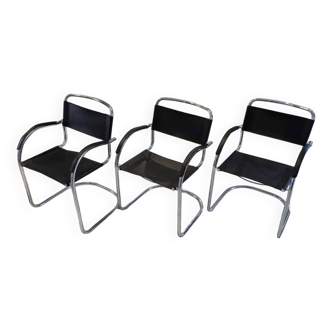 Set of 3 Cantilever armchairs, 1970s