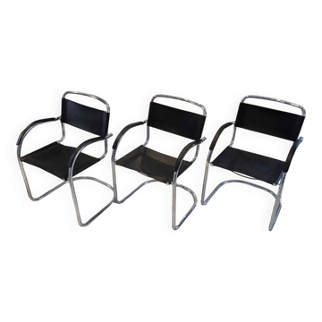 Set of 3 Cantilever armchairs, 1970s