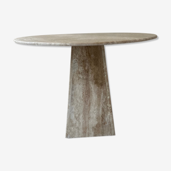 Vintage round travertine table 60s