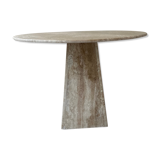 Vintage round travertine table 60s