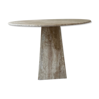 Vintage round travertine table 60s
