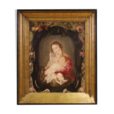 17th century Flemish oil on panel painting, Madonna and Child