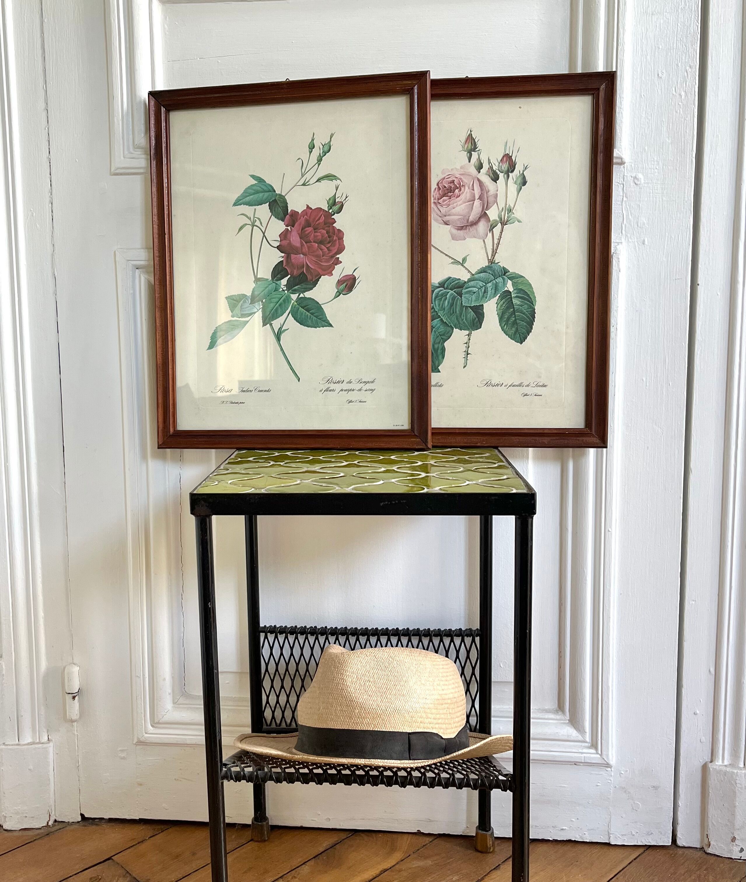 Framed pink botanical posters