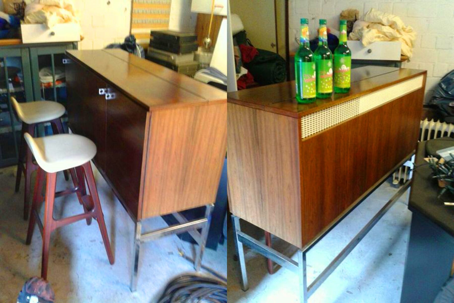 BAR  Danois année 50 60  Bodil Kjaer palissandre et chrome Danish