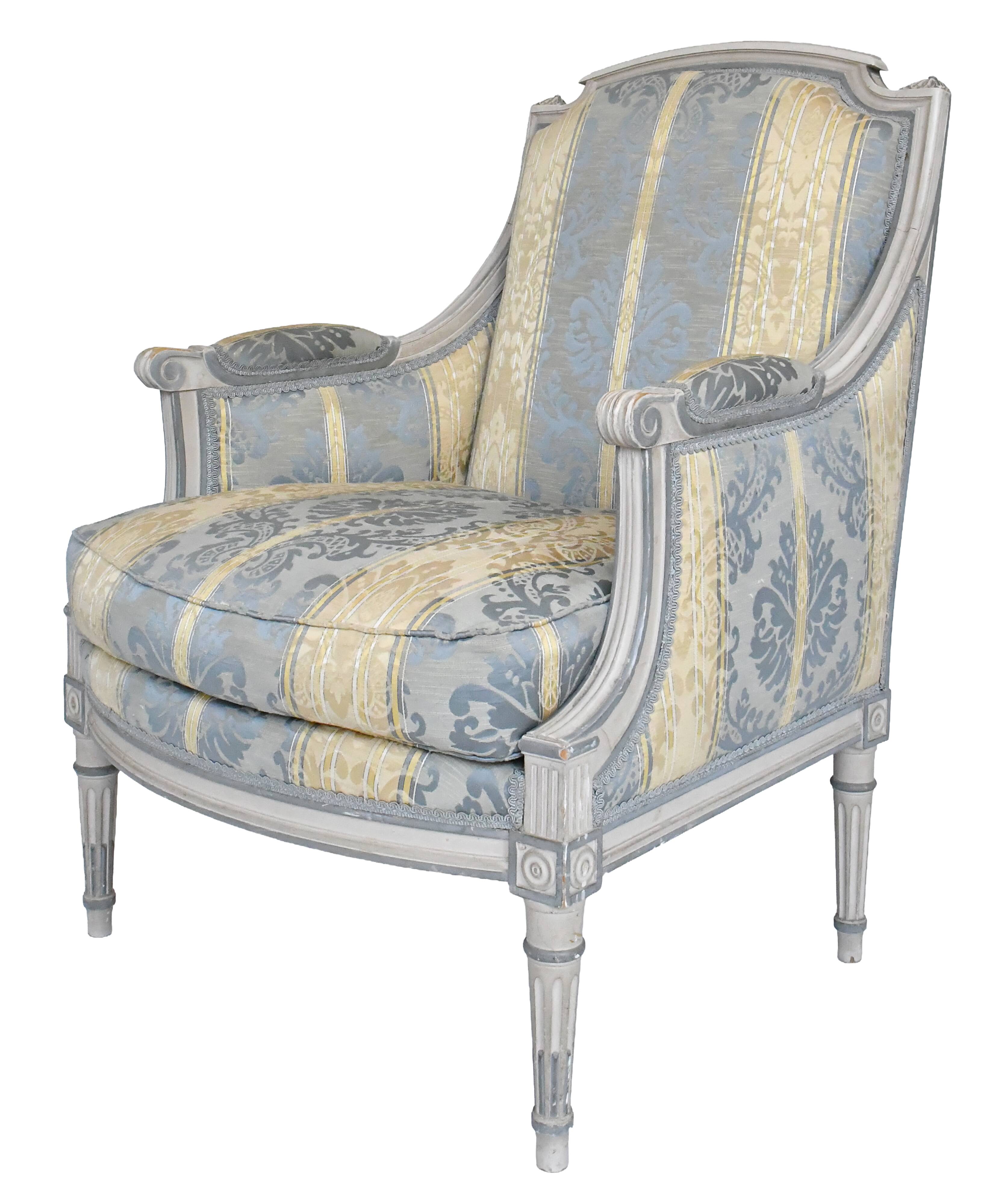 Set of 4 Louis XVI style bergère armchairs