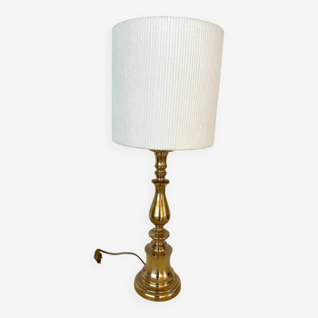 Brass and velvet lamp