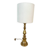 Brass and velvet lamp