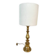 Brass and velvet lamp