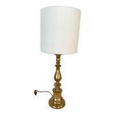 Brass and velvet lamp