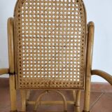 Rocking-chair enfant en bambou et cannage