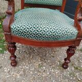 Pair of antique Louis XVI mahogany armchairs from the 19th century