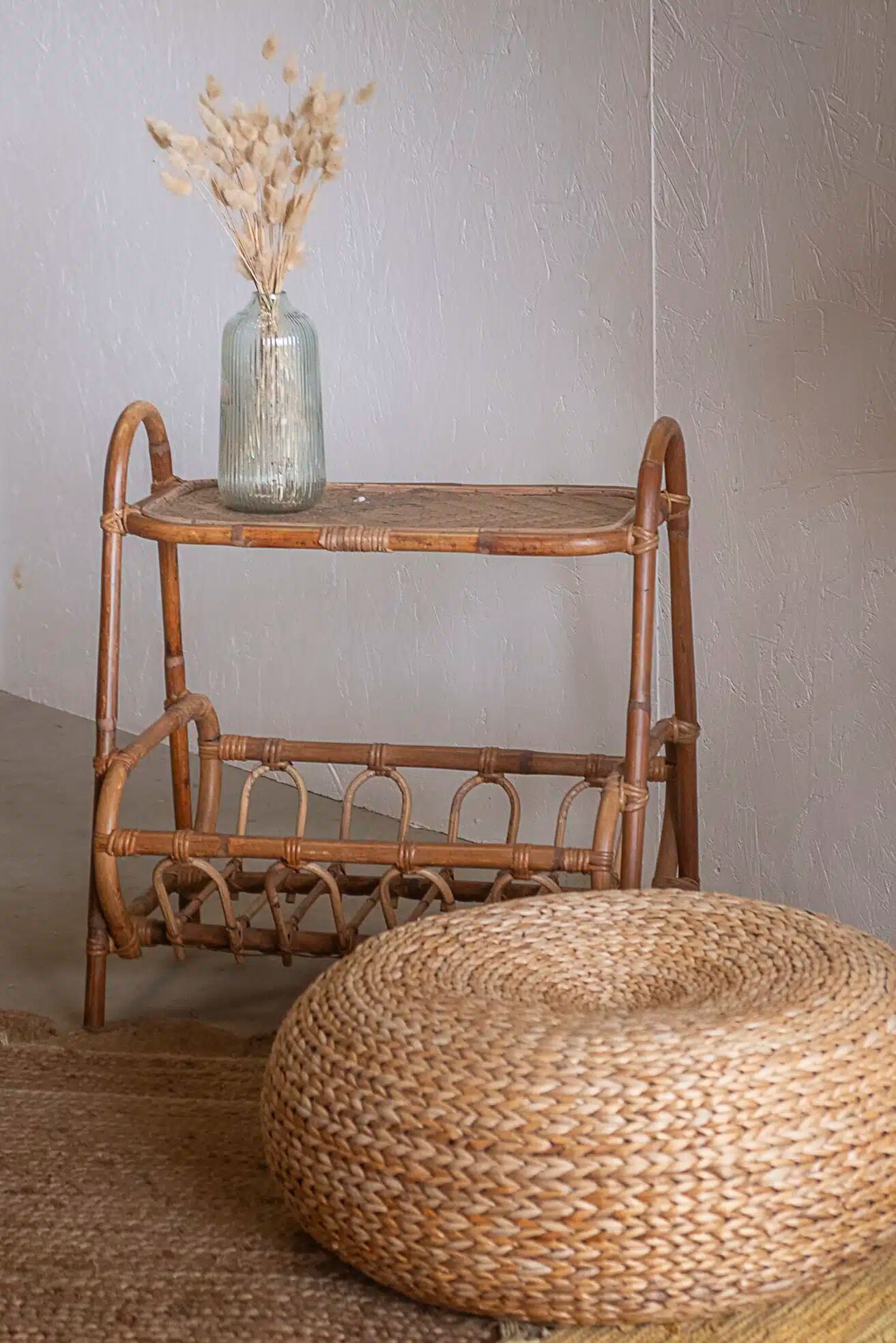 Wicker pouffe "Basile"