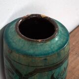 Ancient emerald green enamelled vase (circa 1820) #26