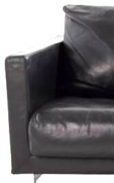 2-seater black leather sofa