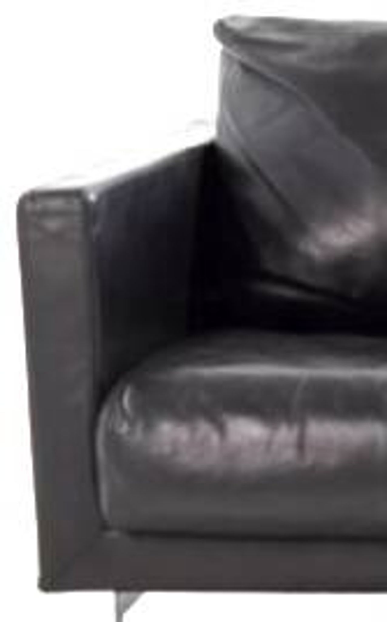 2-seater black leather sofa