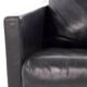 2-seater black leather sofa