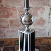 Large floor lamp from Maison Barbier, chrome Bauhaus design lamp.