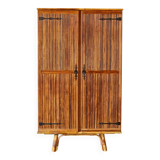 Vintage bamboo and rattan cabinet attributed to Audoux Minnet