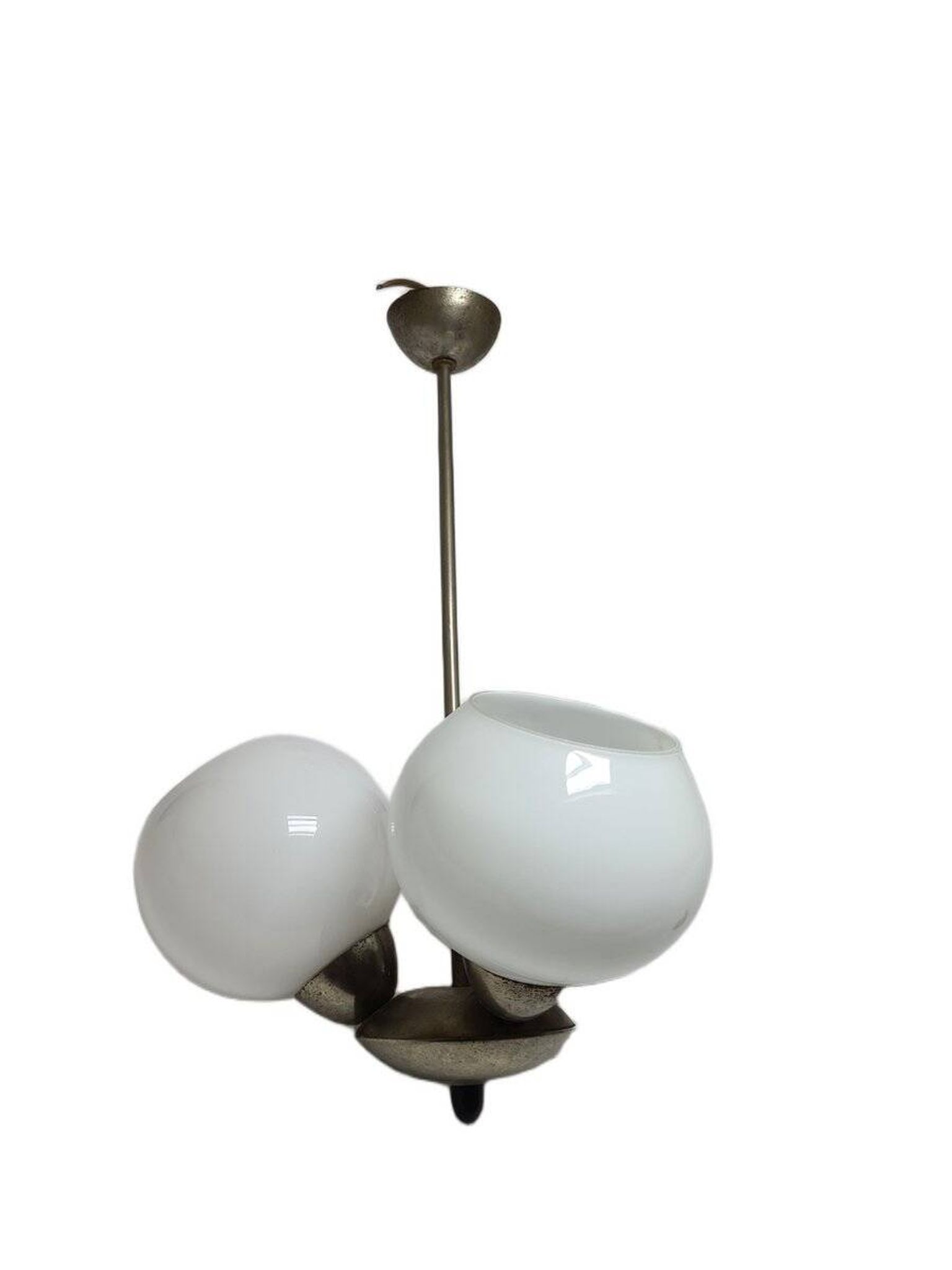 Chandelier en verre Art Déco, Pologne, années 1970