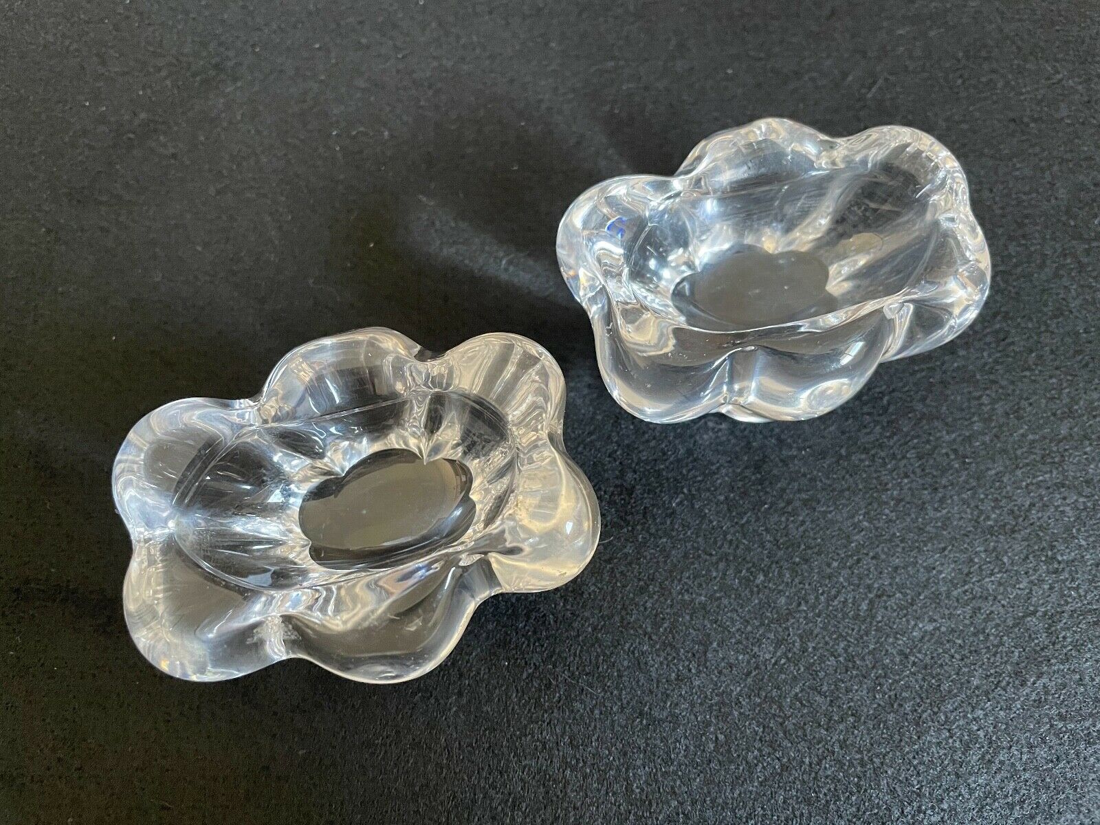 Pair of Salt shakers Salerons in DAUM crystal