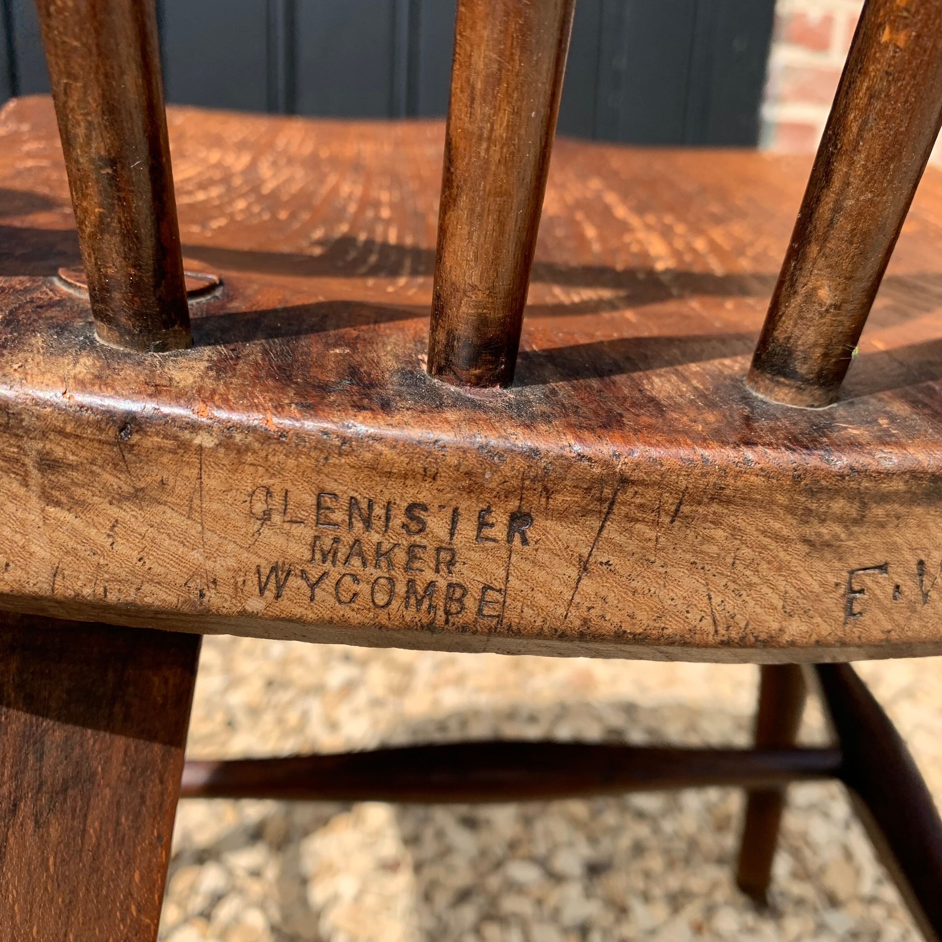 Pair of Windsor chairs stamped