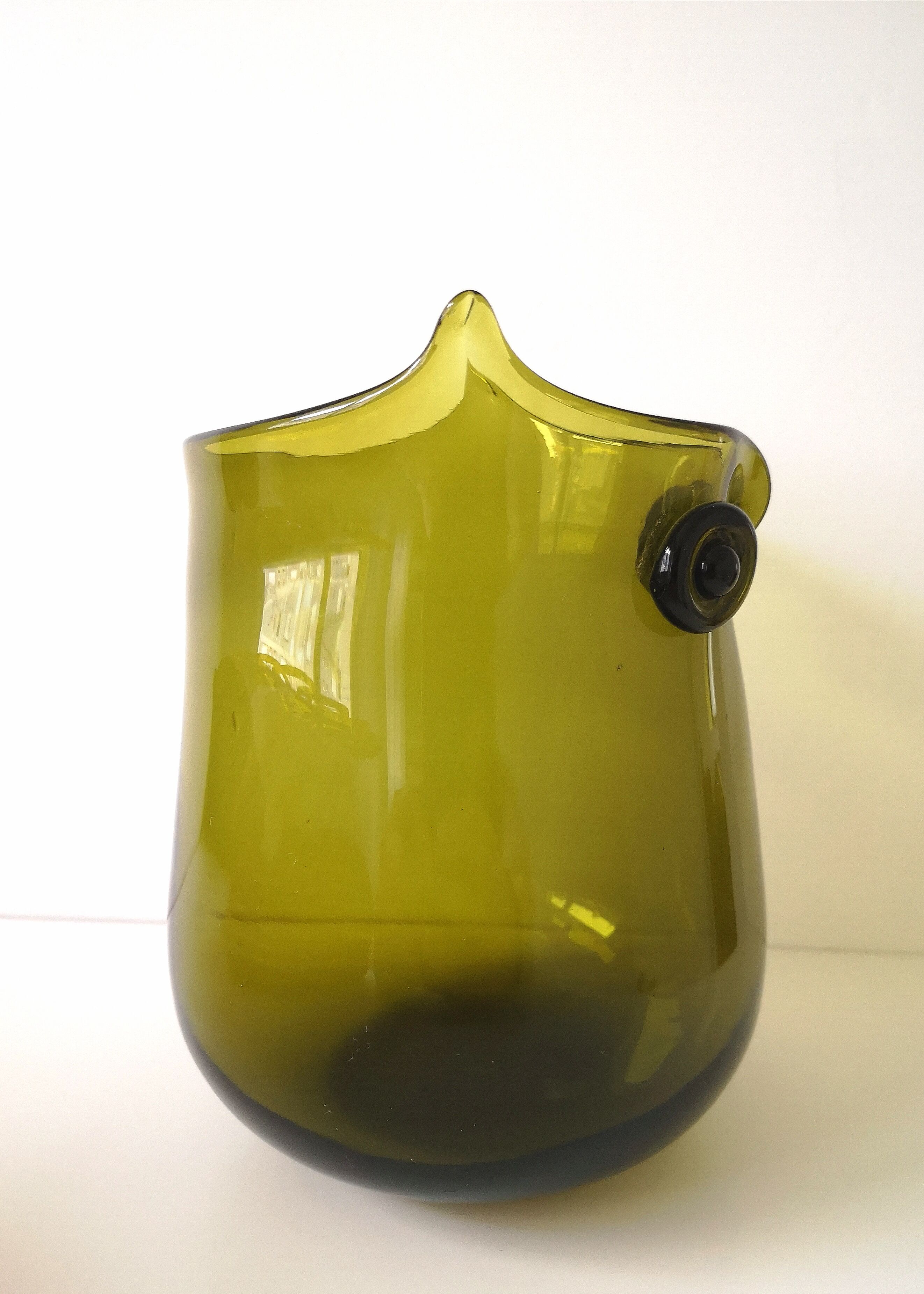Zoomorphic pot "owl" blown glass