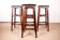 4 Tabourets hauts Danois, Palissandre et cuir noir, Knud Bent pour Dyrlund.