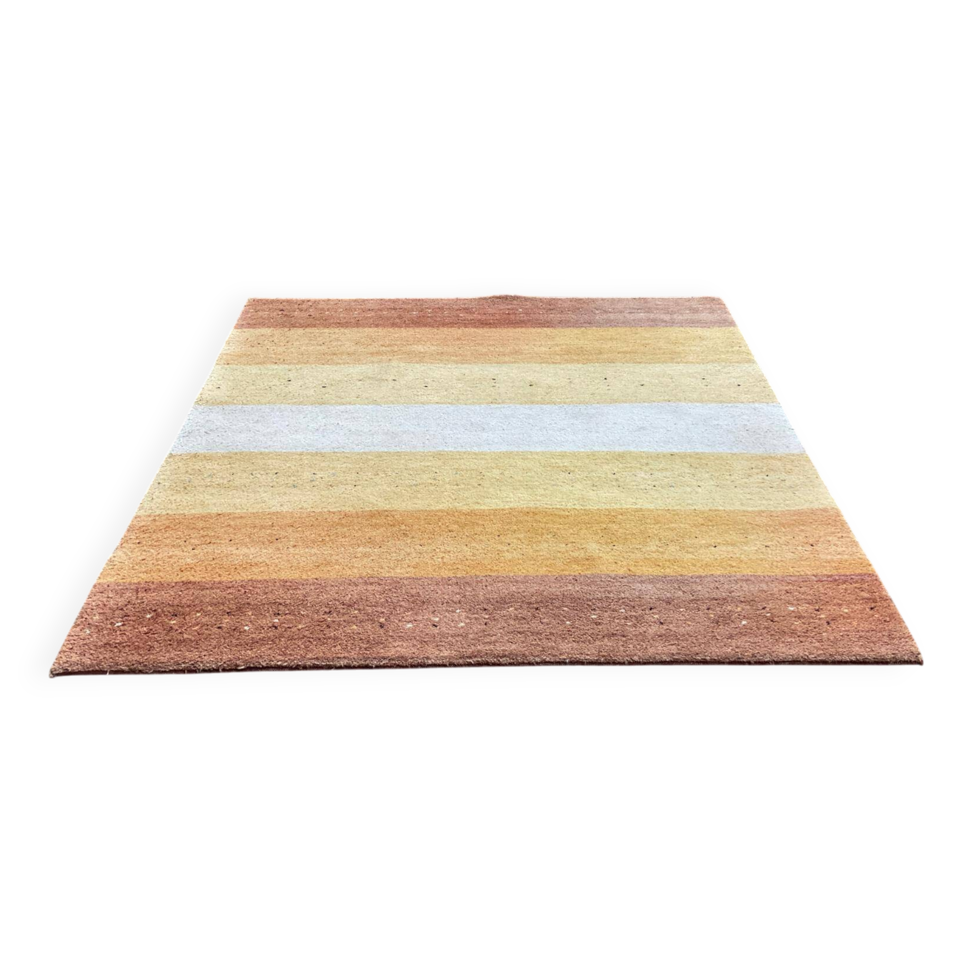 Handmade artisanal Persian Gabbeh rug in wool, India, 200x300cm.