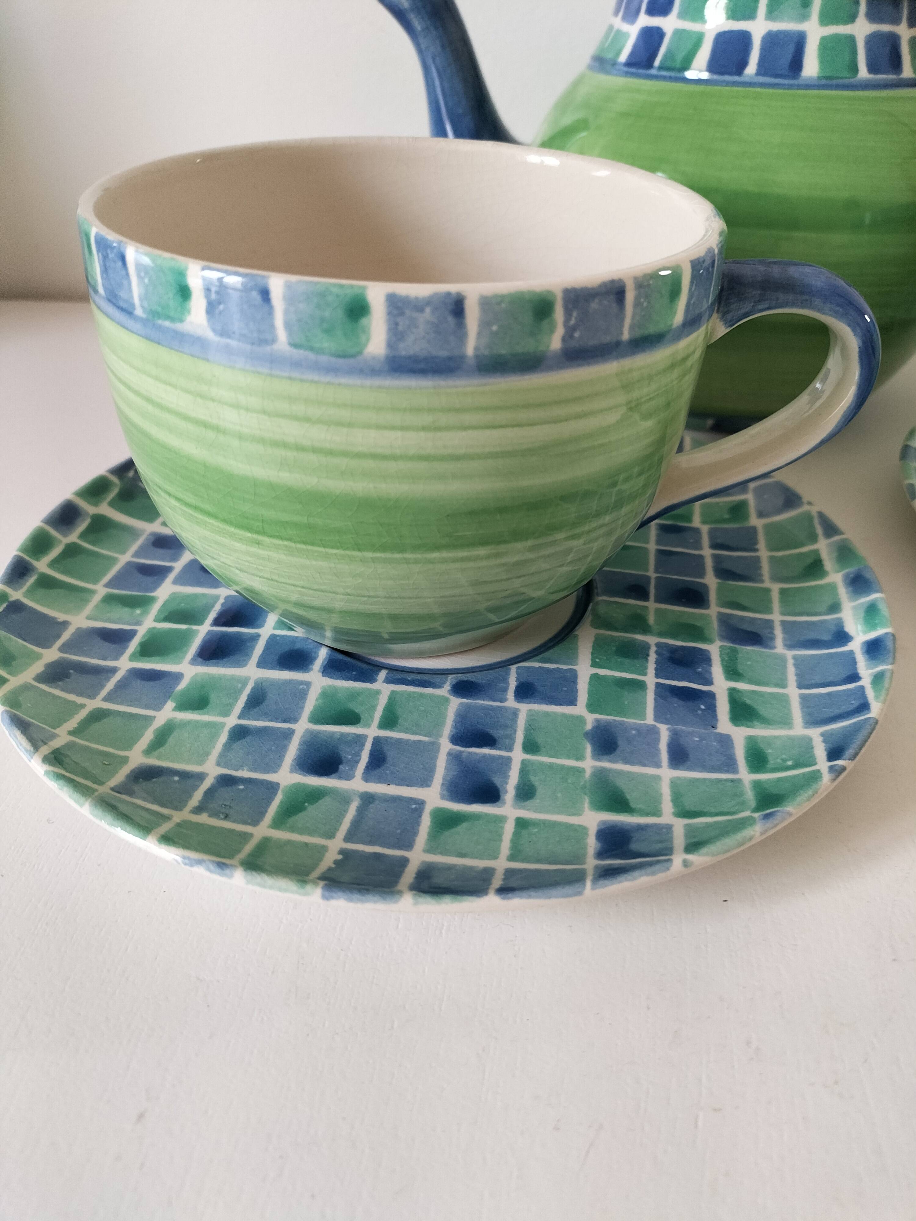 Portuguese tea service hand-painted ceramic
