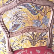 Wooden chair with varnished wood and red satin brocade fabric, 1920