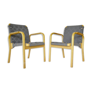 Paire de fauteuils modèle E45 par alvar aalto pour Artek