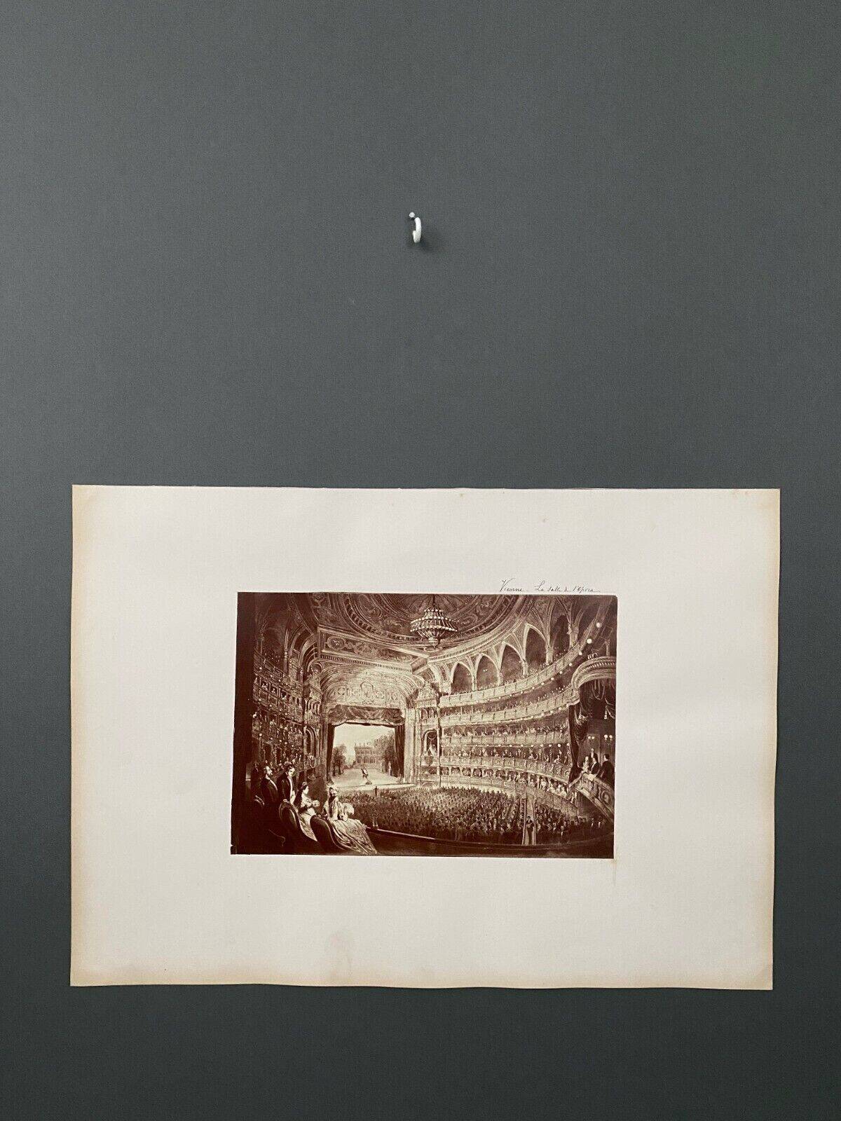 Photo Vienna The Opera Hall 19th century albumen laminated cardboard