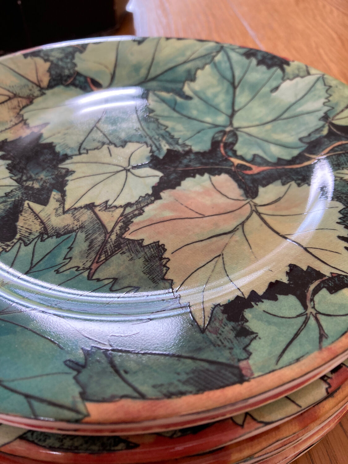 Plates Gien Vintage foliage