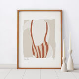 Framed female figure giclee art print 50x70cm