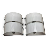 Pair of Italian wall lights in white lucite, mid-20th century