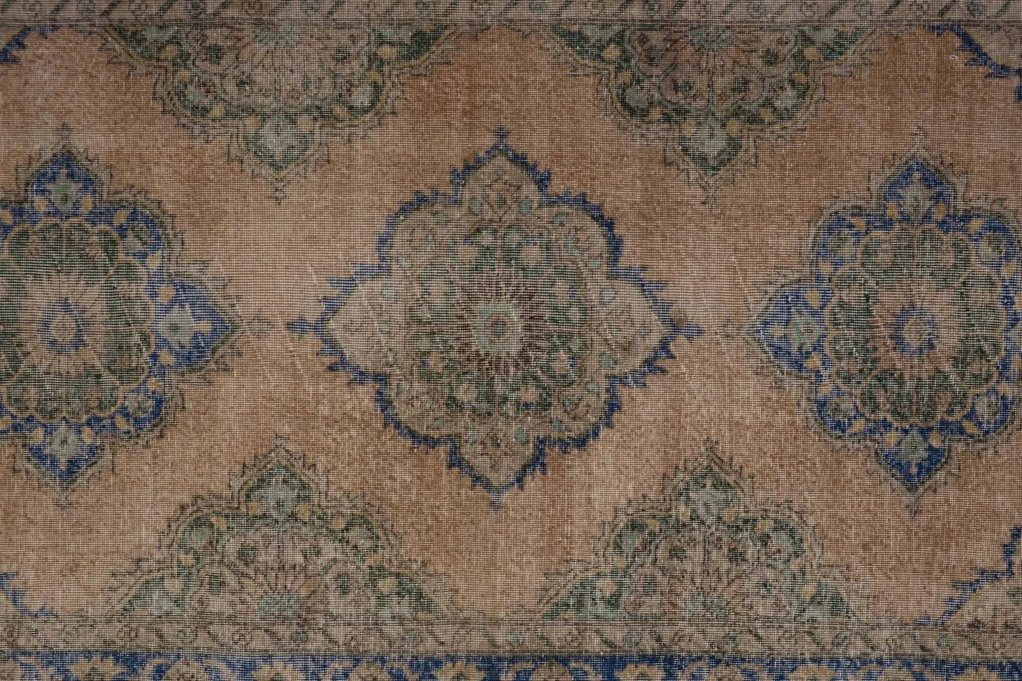 Vintage Turkish hallway rug 129x375 cm