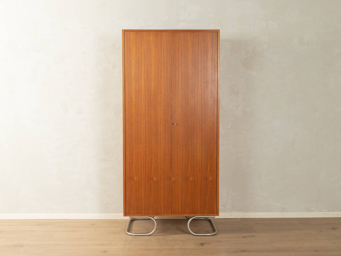 Purist wardrobe from the 1960s in teak veneer by DeWe