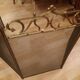 Firewall in 4 elements of style neo Gothic bronze and iron mesh in perfect condition and time 1950