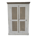 Old rustic Parisian wardrobe patinated in oak and fir